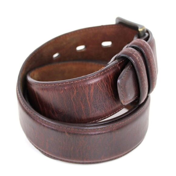Handcrafted BROWN GENUINE LEATHER 1.5"Wd CASUAL DRESS MEN'S BELT Sz 38/95 (G38 - Picture 5 of 13